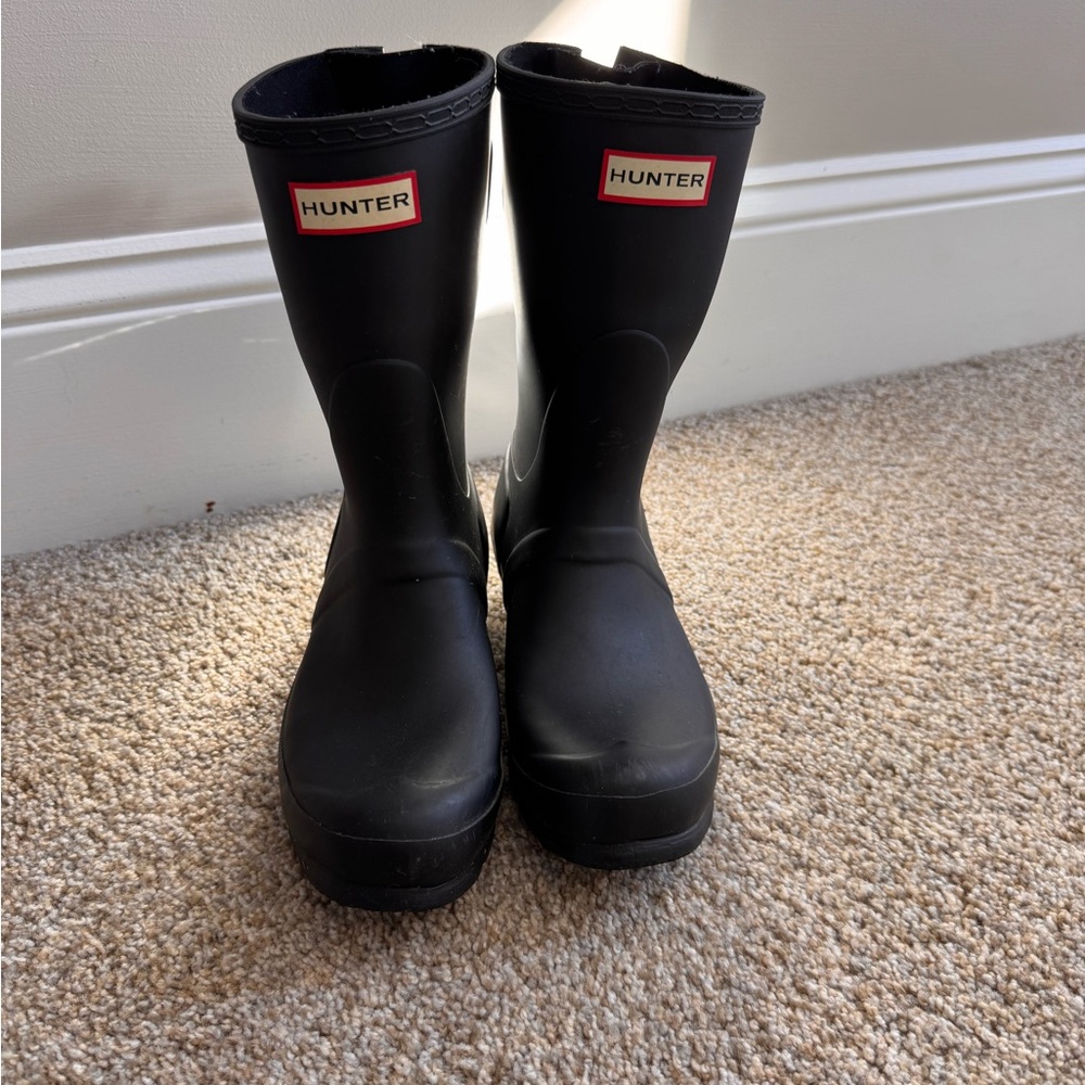 Hunter Short Black Waterproof Boots